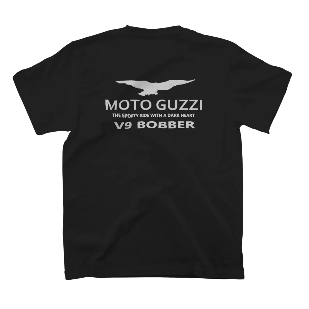 MOTOGUZZI CLUB  JAPAN公式のMOTO GUZZI　V9　BOBBER銀 Regular Fit T-Shirtの裏面