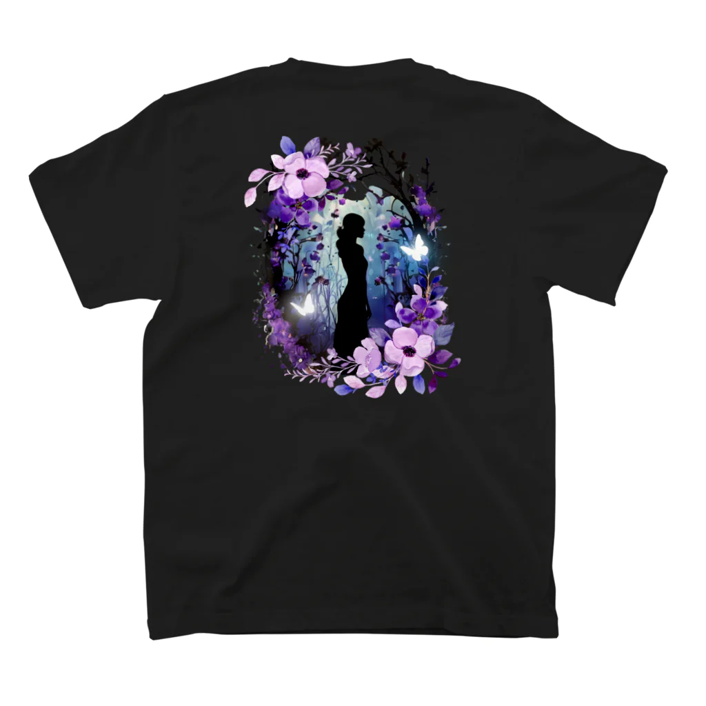 Mellow-Skyの紫の花と影 スタンダードTシャツの裏面