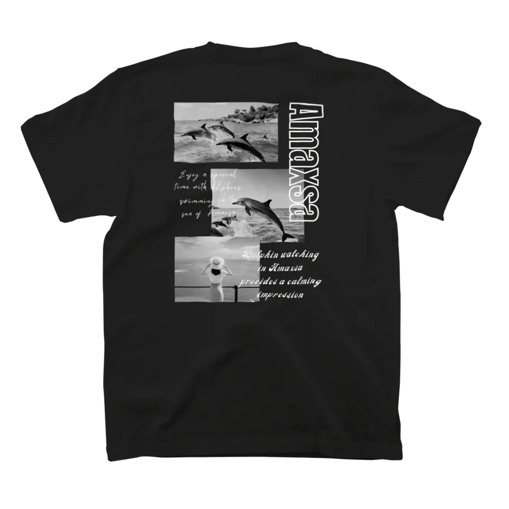 H.webPのAmaxsaイルカウォッチング-monochrome黒Tシャツ スタンダードTシャツの裏面