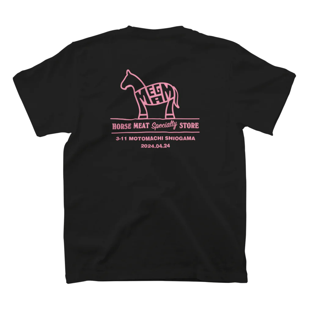 -megami-の馬神 HORSE MARK2 Pink/White Print スタンダードTシャツの裏面