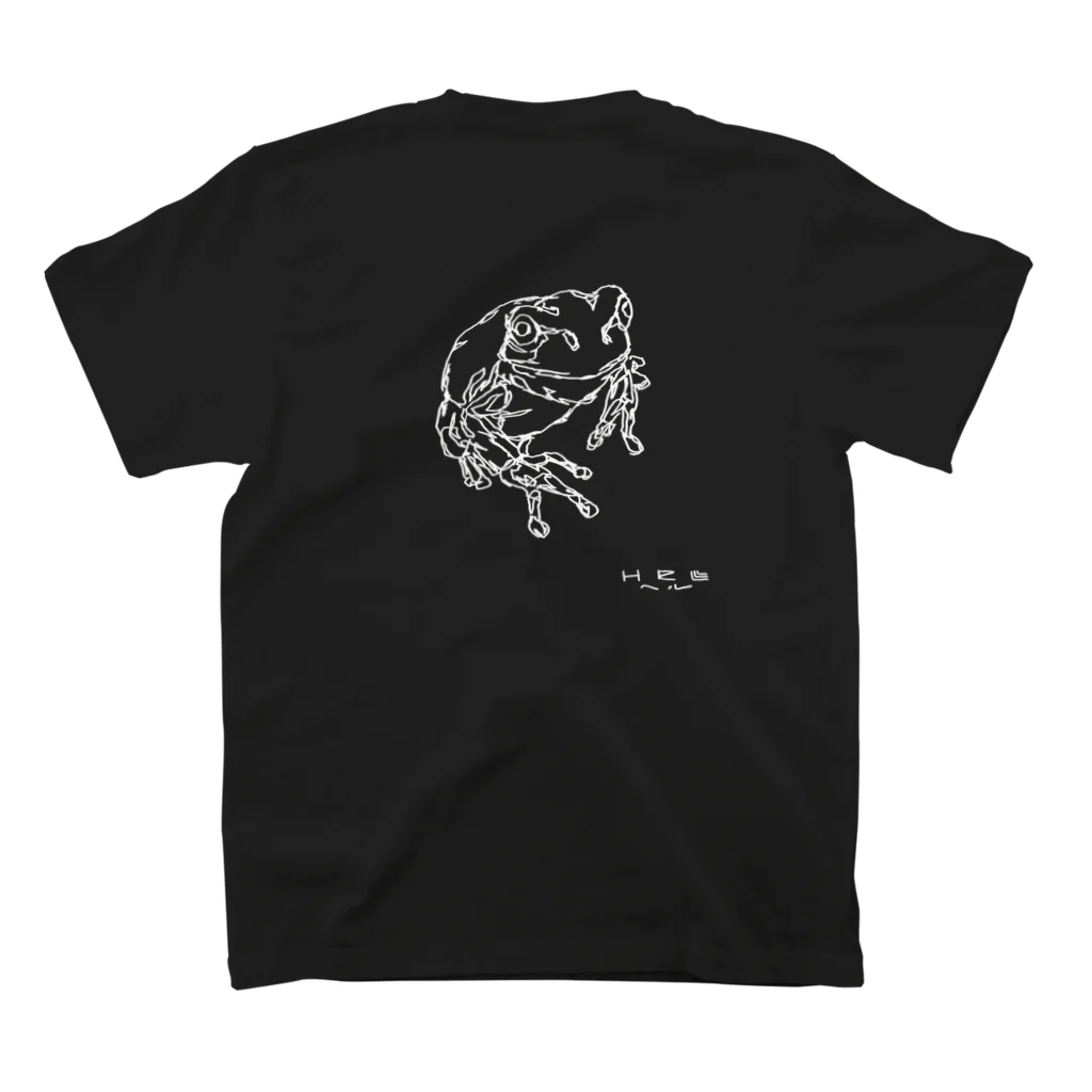 HElll - ヘル - の左手で描いたカエルB(バックプリント) Regular Fit T-Shirtの裏面