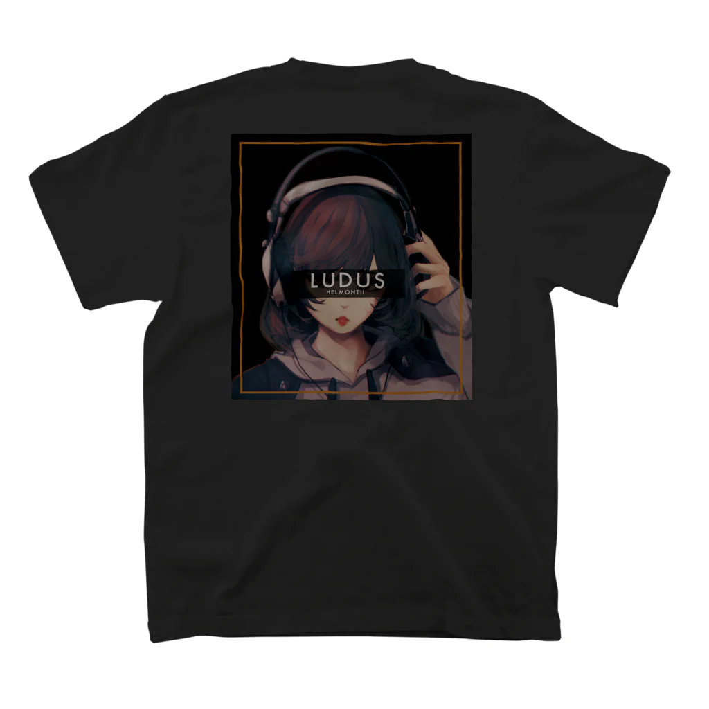 LUDUS helmontiiのLUDUShelmontii back print headphone スタンダードTシャツの裏面