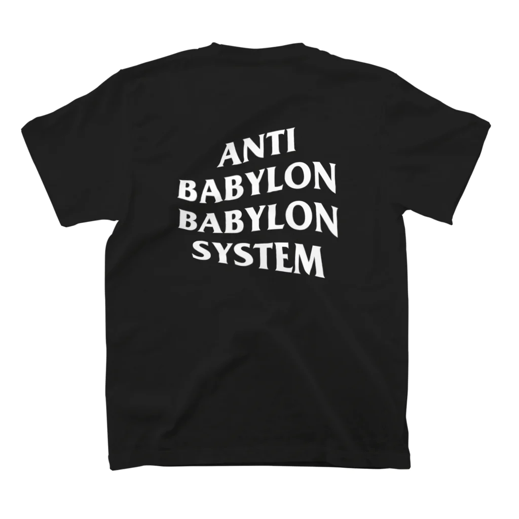 dub holicのANTI BABYLON BABYLON SYSTEM - black Regular Fit T-Shirtの裏面