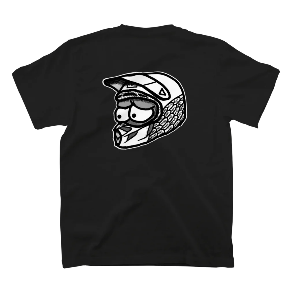 バイク好きのTシャツ屋のオフメットライダーTシャツ(白縁)前面印刷 Regular Fit T-Shirtの裏面