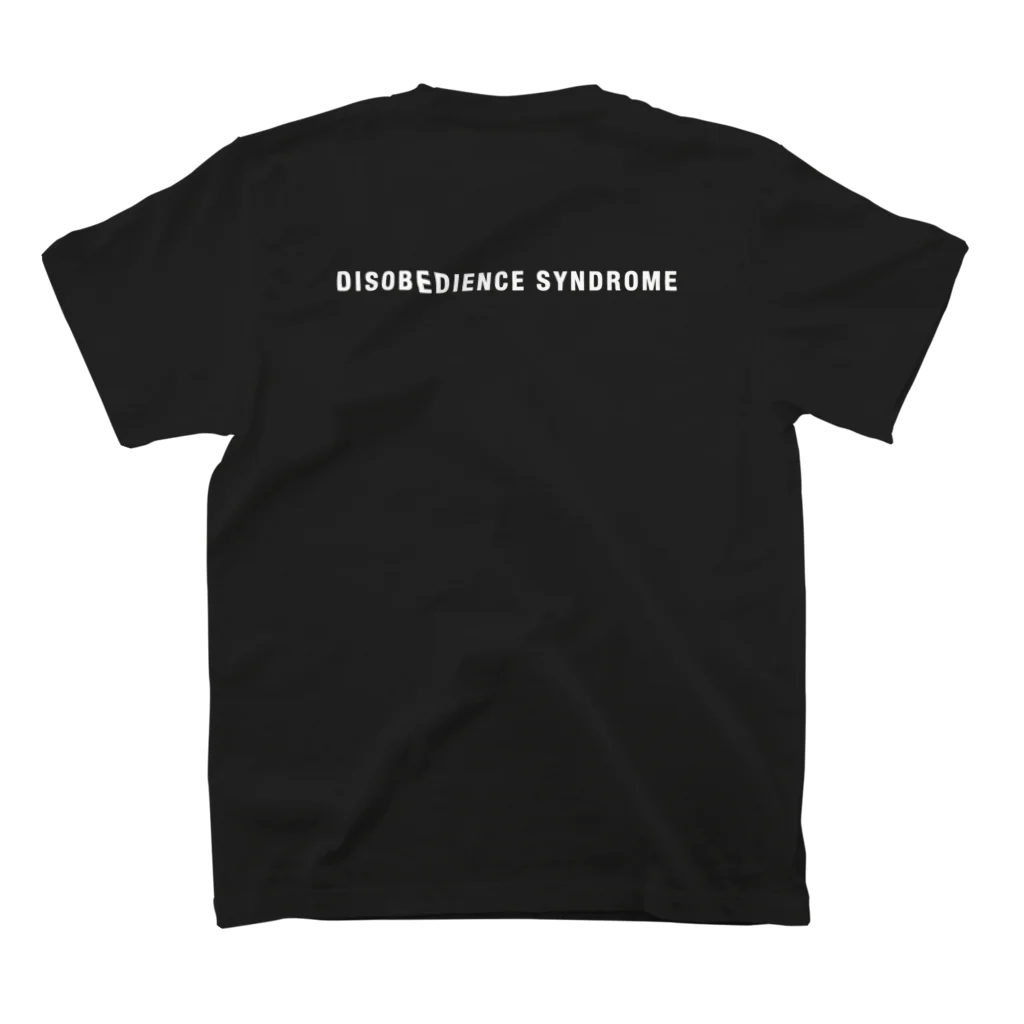 [Yugen's AURORA] official shopの「DISOBEDIENCE SYNDROME」黒素材向け Regular Fit T-Shirtの裏面