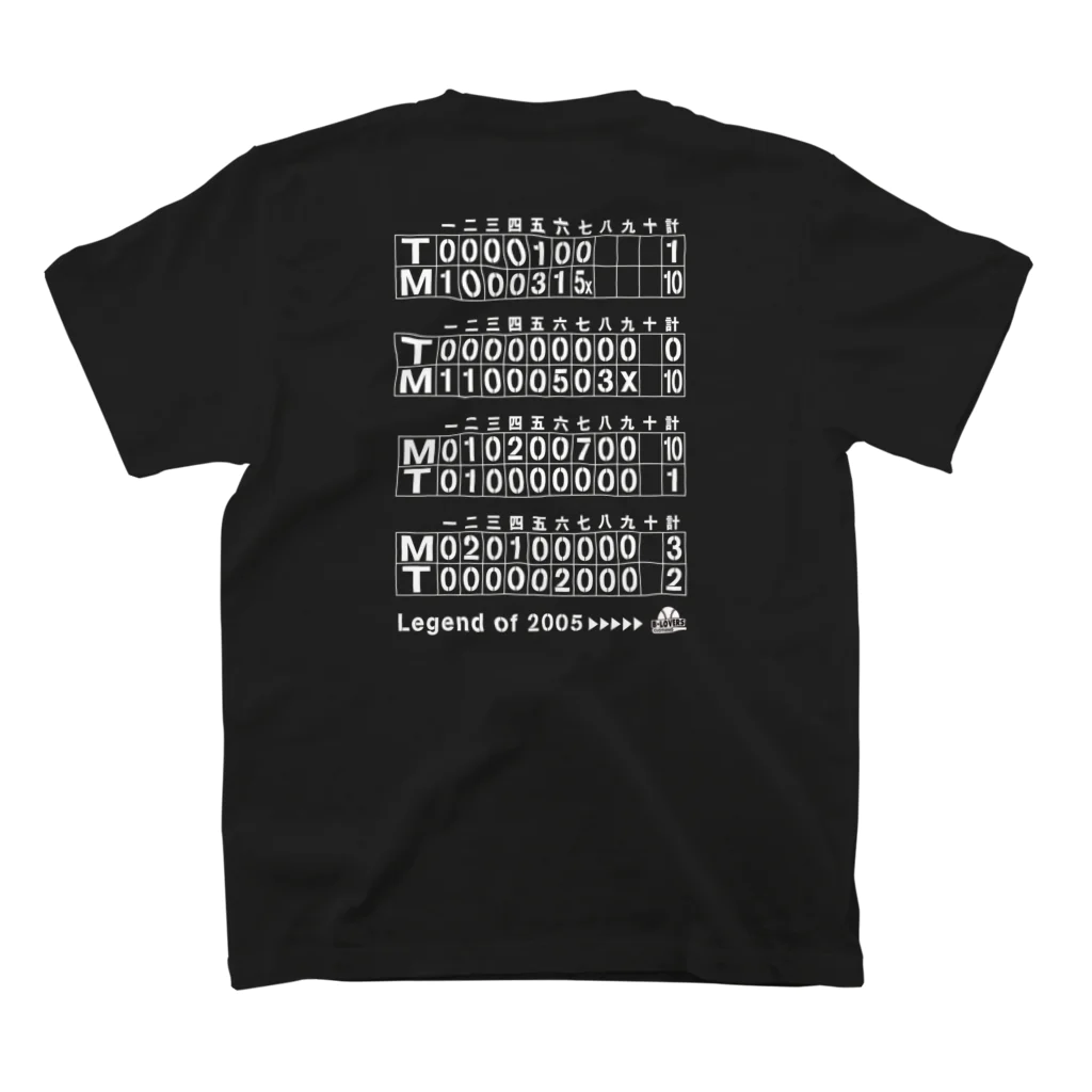 BASEBALL LOVERS CLOTHINGの「334」白文字でスコアバージョン スタンダードTシャツの裏面