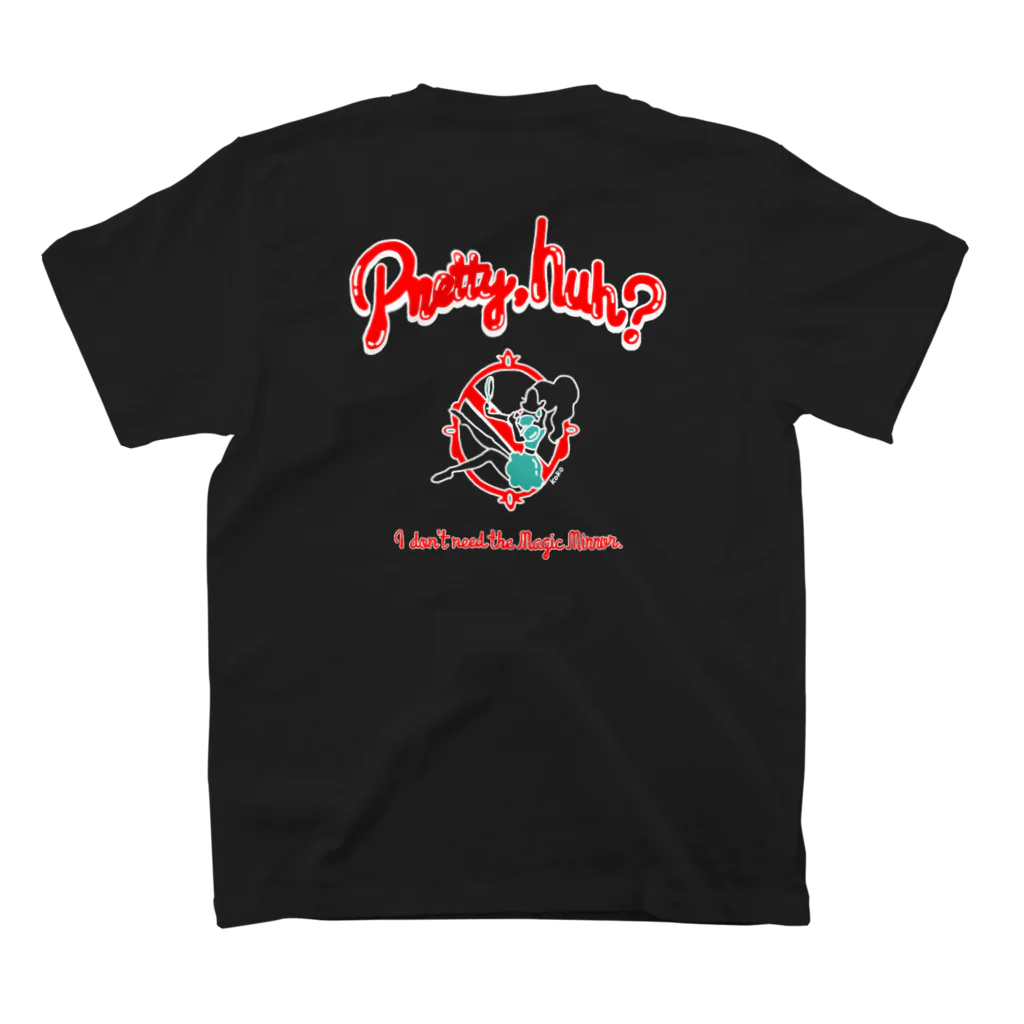 Kokoの“Pretty,huh?”（暗い生地用） スタンダードTシャツの裏面