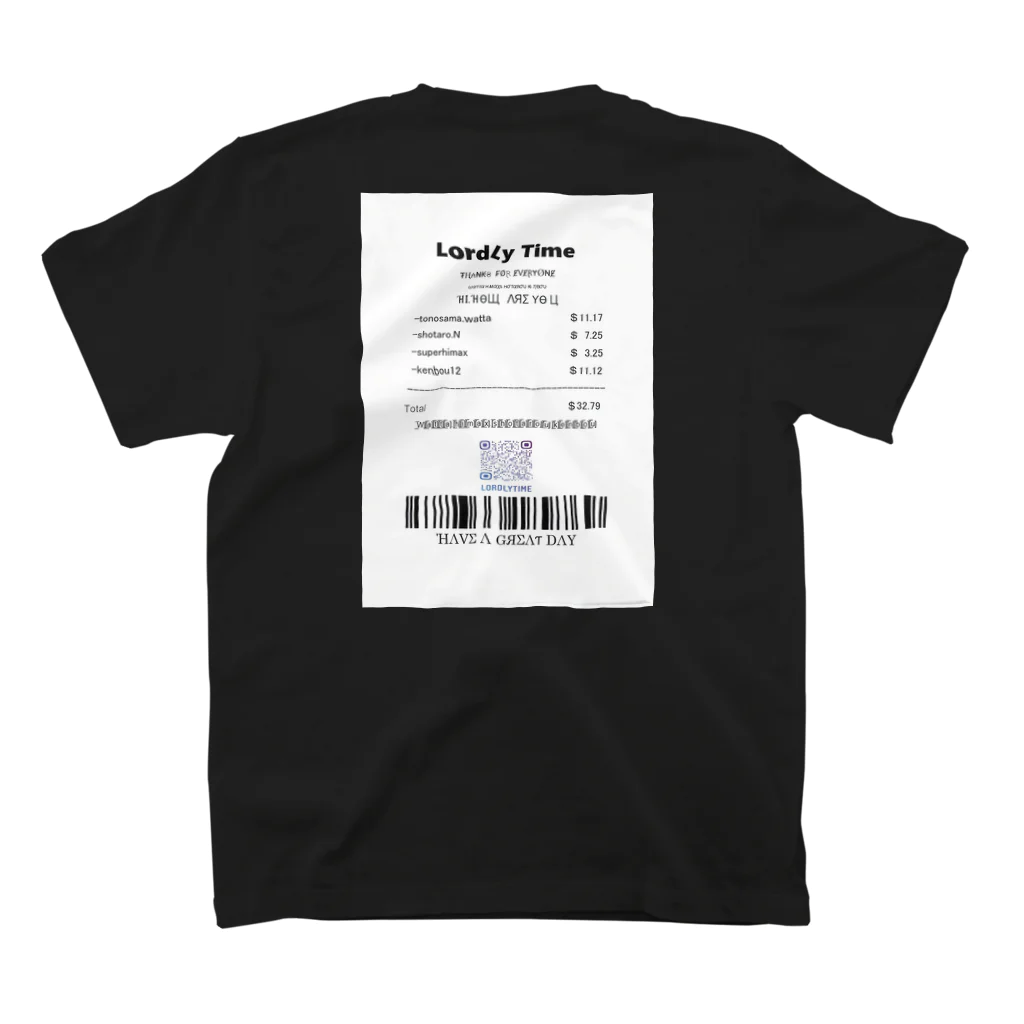 LordLy TimeのLordLy time receipt スタンダードTシャツの裏面