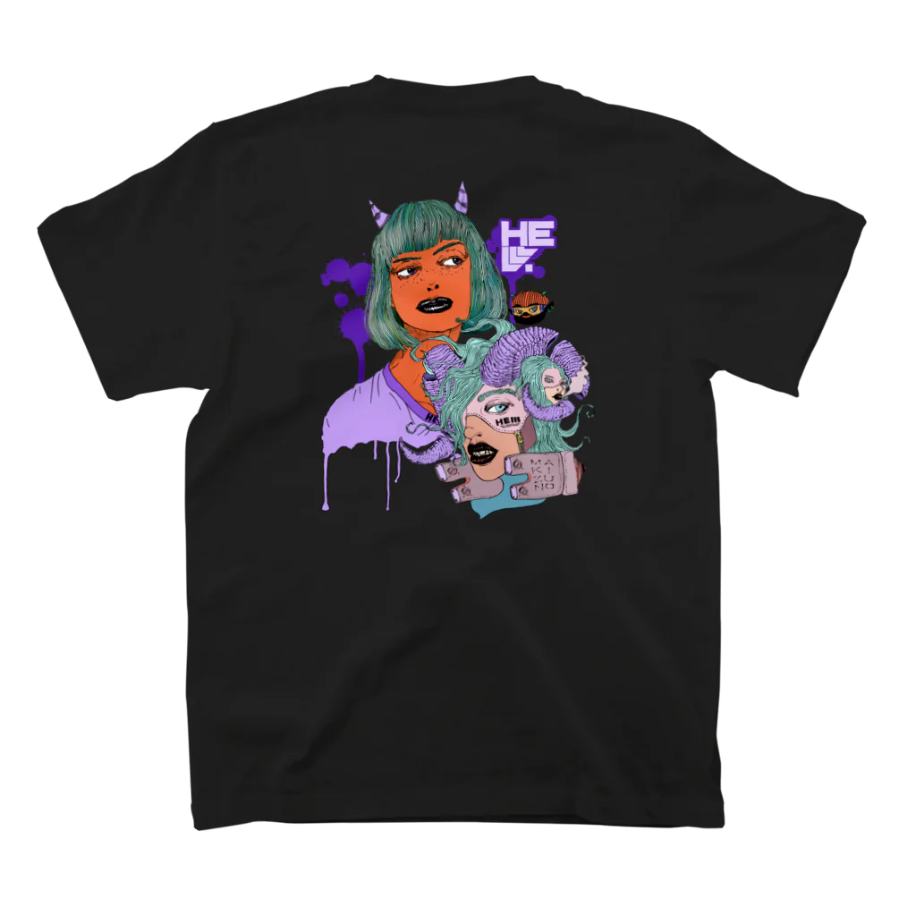 HElll - ヘル - のDevil Girl&nightmare　ロゴ&バックプリント スタンダードTシャツの裏面