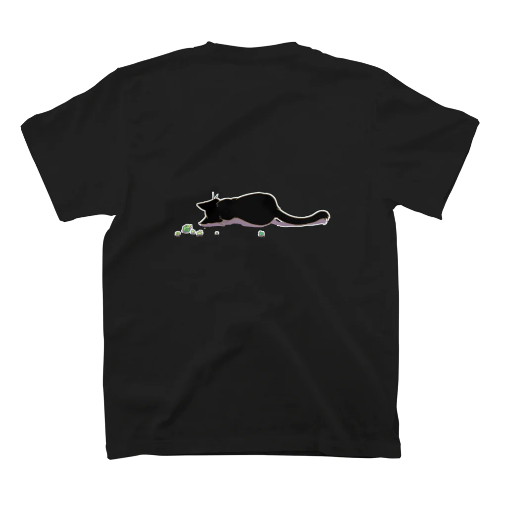 くろねこ倶楽部のどろぼうねこ（両面イラスト）濃色 Regular Fit T-Shirtの裏面