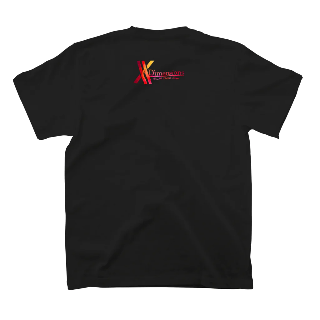 X-Dimensions team goodsのゲーミングロゴ2赤 スタンダードTシャツの裏面