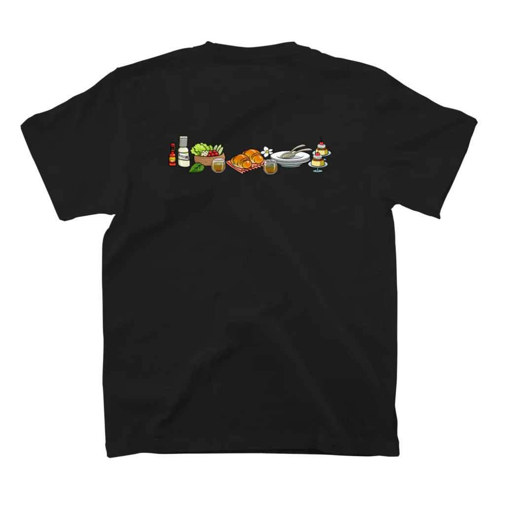 イノシシライフ INOsisiLIFEのふゆゆんとぼさいのの食卓 スタンダードTシャツの裏面