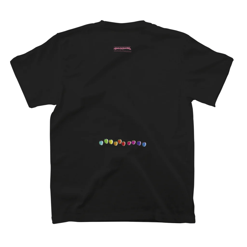 手描 DESIGN LabのI LOVE …『苺』  スタンダードTシャツの裏面