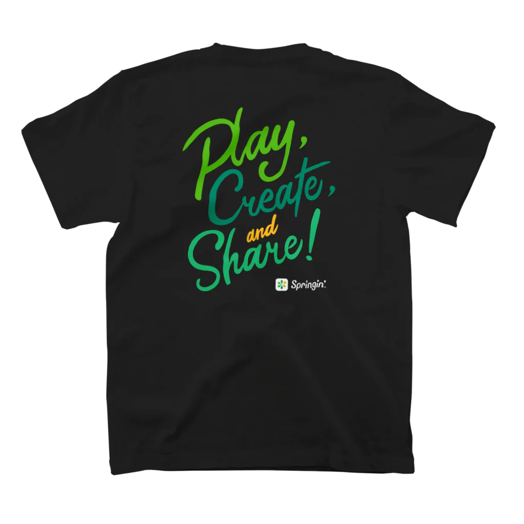 Springin’®オフィシャルショップのSpringin’ 「Play, Create, and Share!」 Regular Fit T-Shirtの裏面