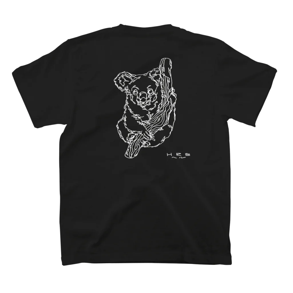 HElll - ヘル - の左手で描いたコアラ(両面) スタンダードTシャツの裏面