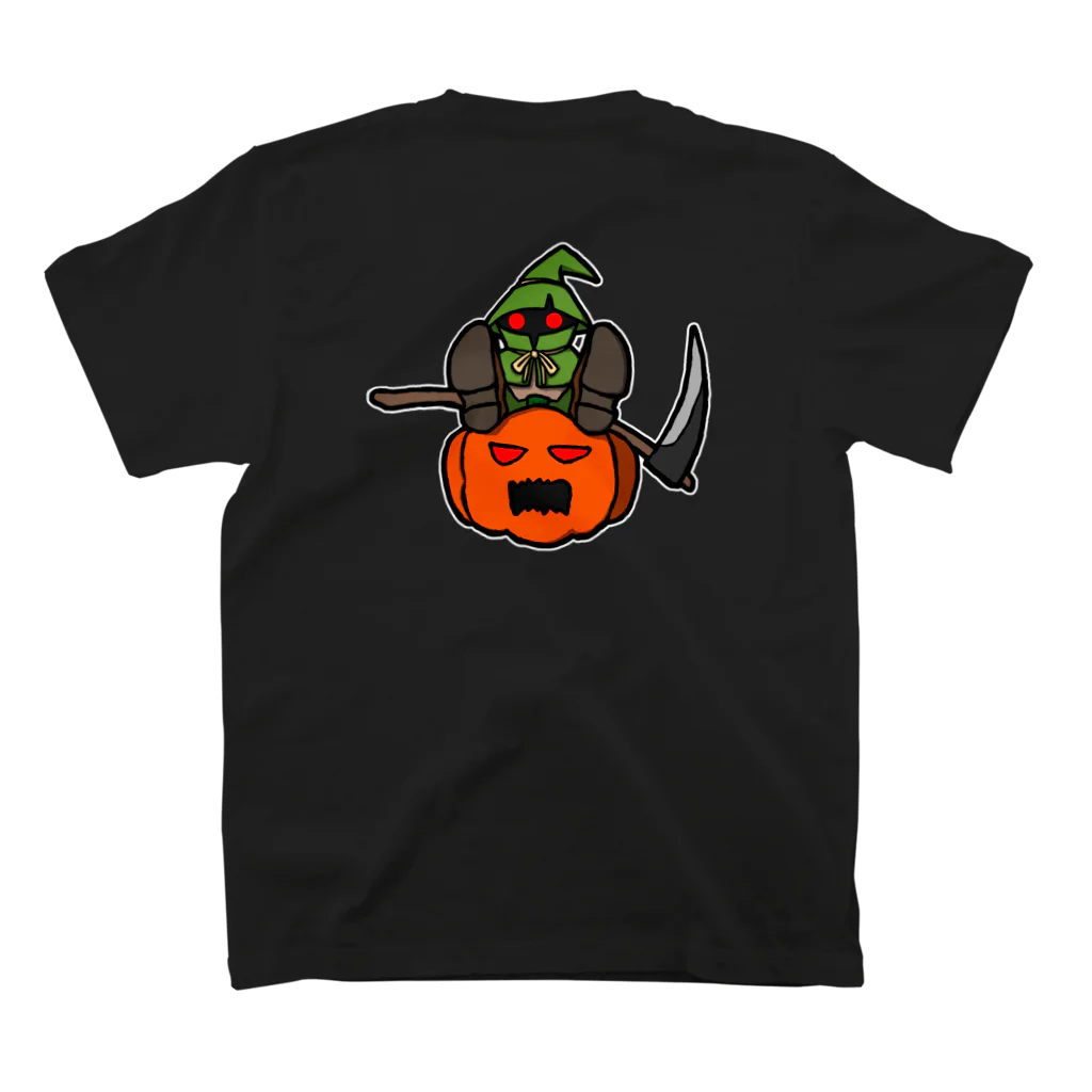 ナチュラルサトシのめへのスケアクロウとジャック・オー・ランタン（バックプリント） スタンダードTシャツの裏面