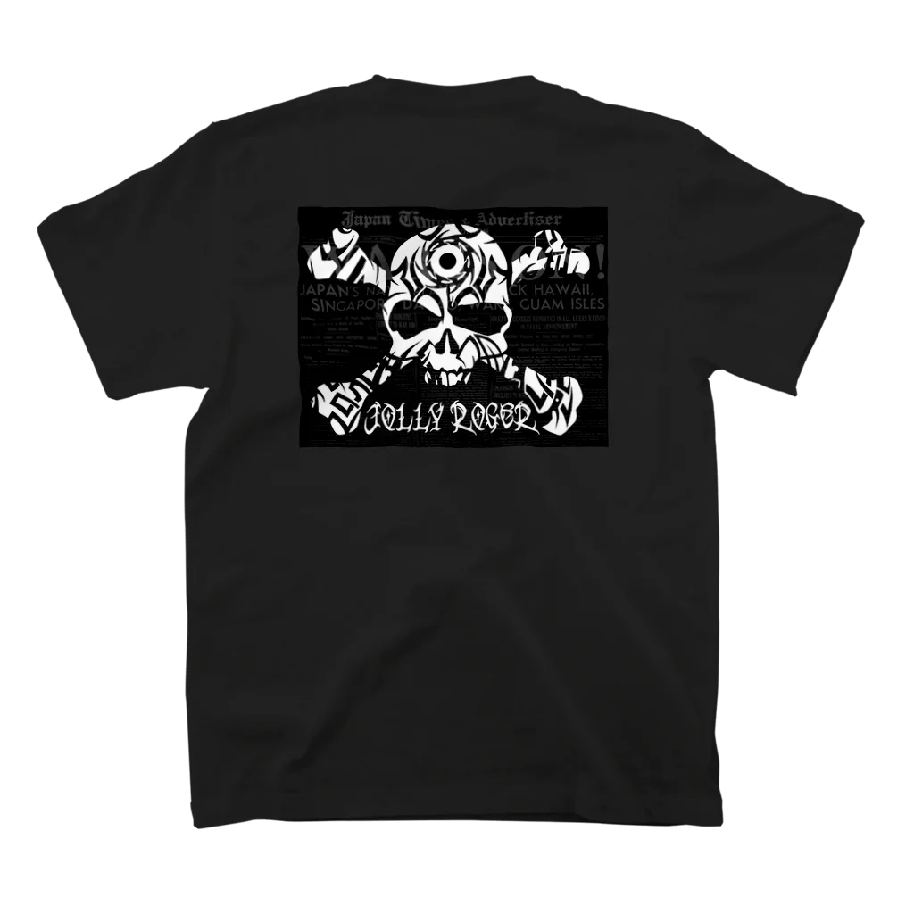 Ａ’ｚｗｏｒｋＳの海賊旗　BLK&WHTSKULL　両面プリント スタンダードTシャツの裏面