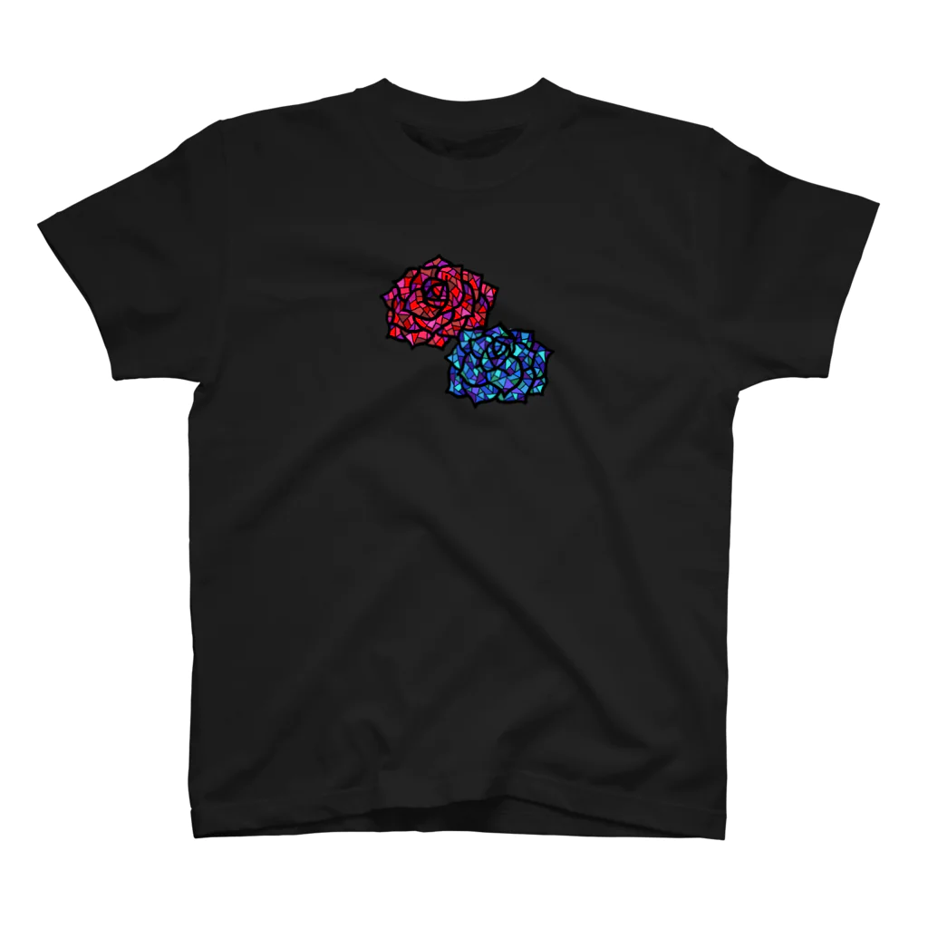 にじのかけらの赤いバラ青い薔薇 Regular Fit T-Shirt