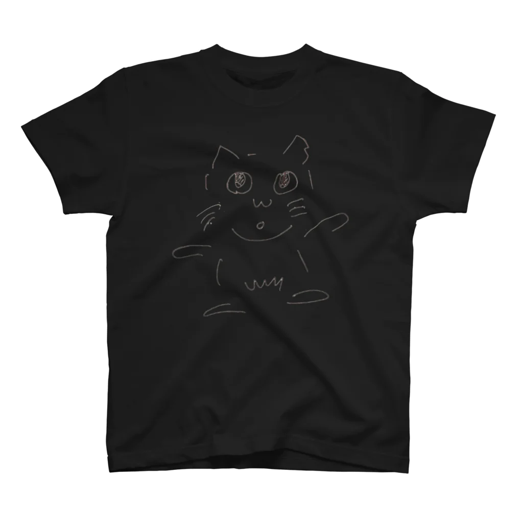 beat it Storeの猫ちゃんTシャツ　黒ボディー スタンダードTシャツ
