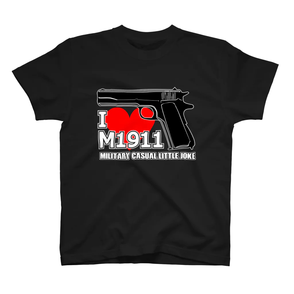 Military Casual LittleJoke のI Love M1911 Red Heart Regular Fit T-Shirt