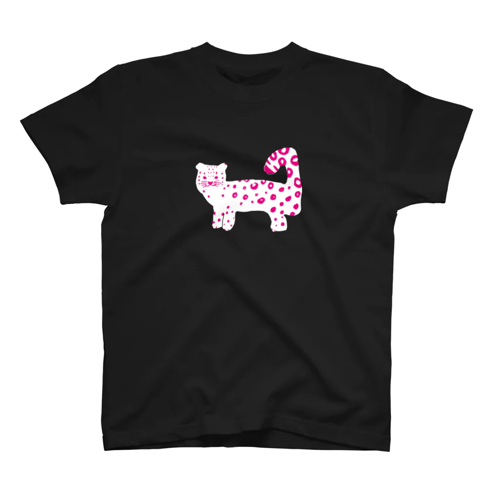 ユキヒョウのお店のユキヒョウ　ピンク柄 티셔츠