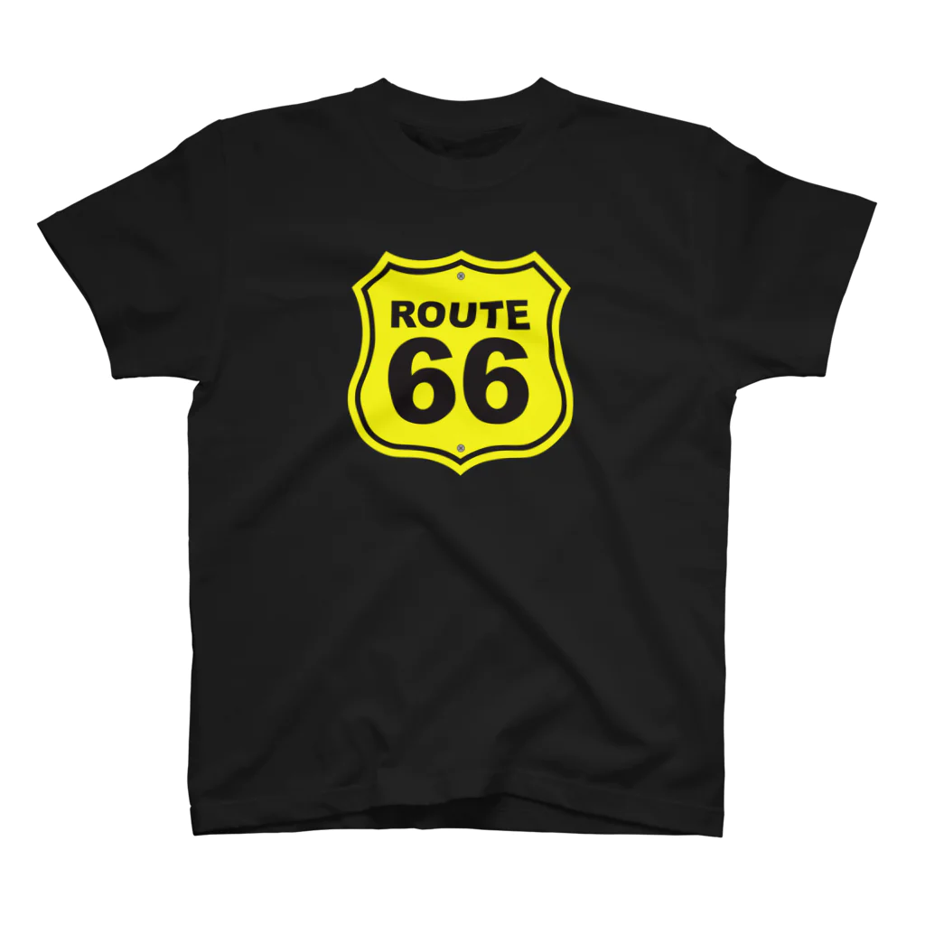 アロハスタイルハワイのU.S. Route 66  ルート66　イエロー スタンダードTシャツ