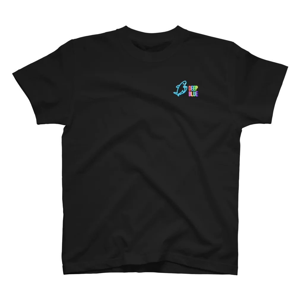 DeepBlueのホホジロザメ　ネオン スタンダードTシャツ