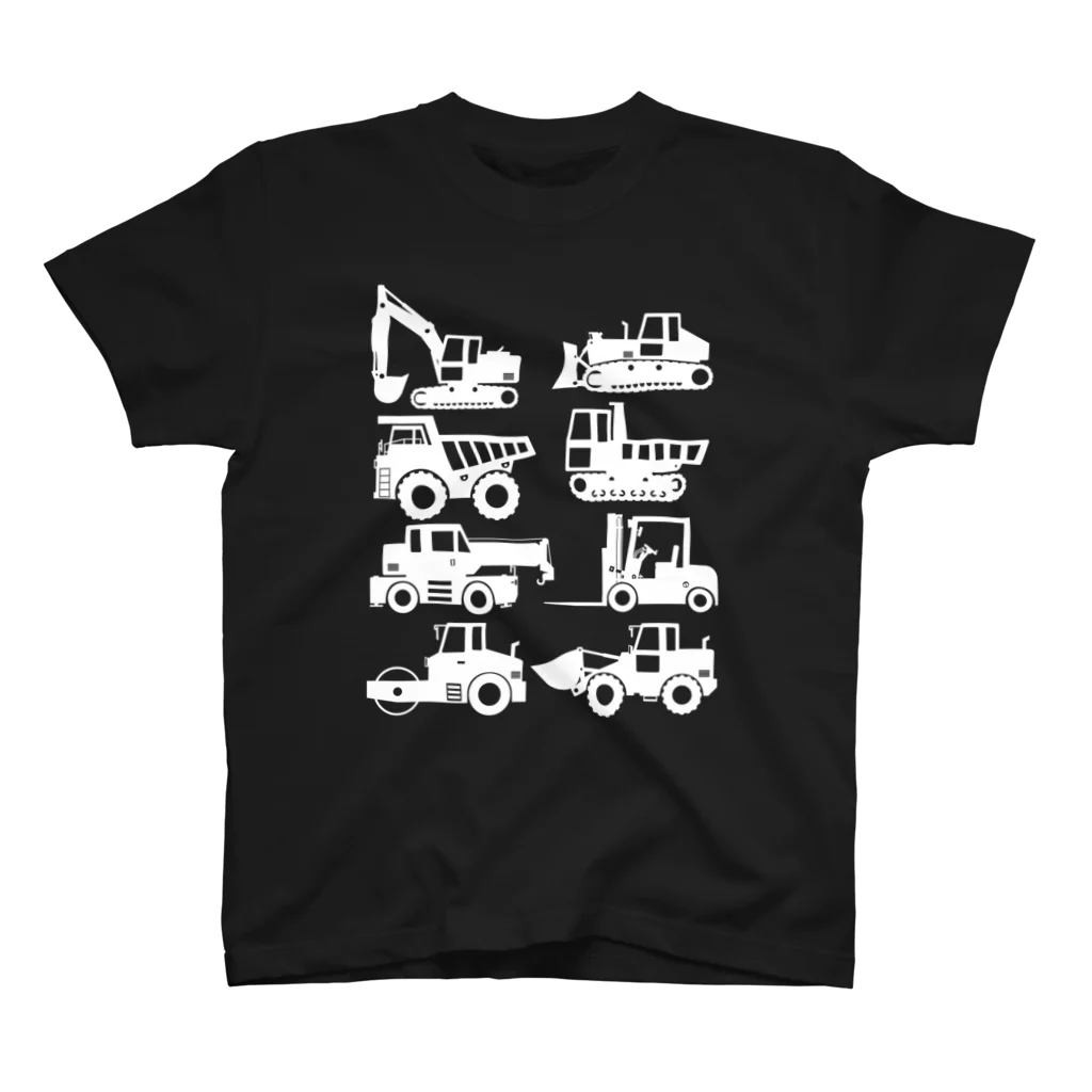 働く車・乗り物Tシャツ／KK商店のいろんな重機 スタンダードTシャツ