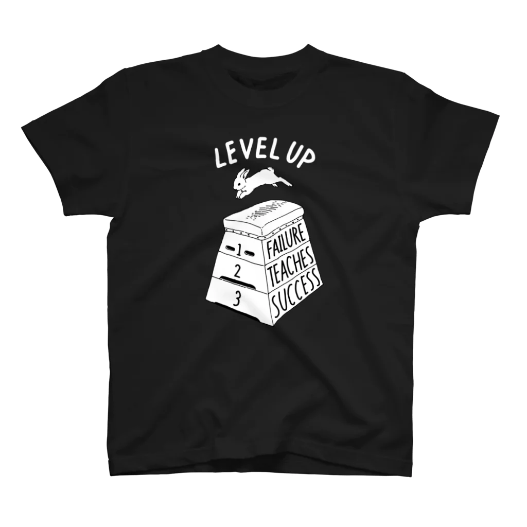 ねこぜもんのLEVEL UP FTS しろいロゴ スタンダードTシャツ