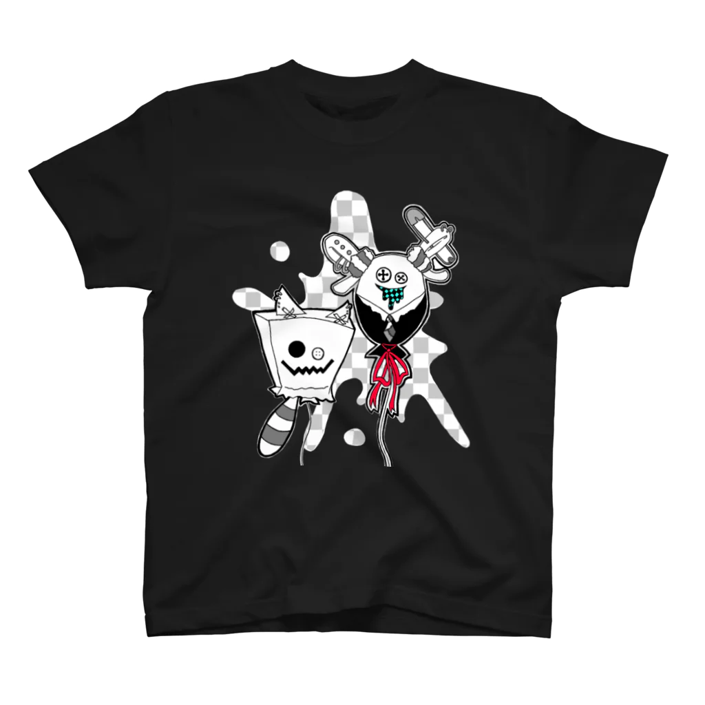 KIKITEKI_LABORATORYの猫紙袋 × 兎風船 2 スタンダードTシャツ