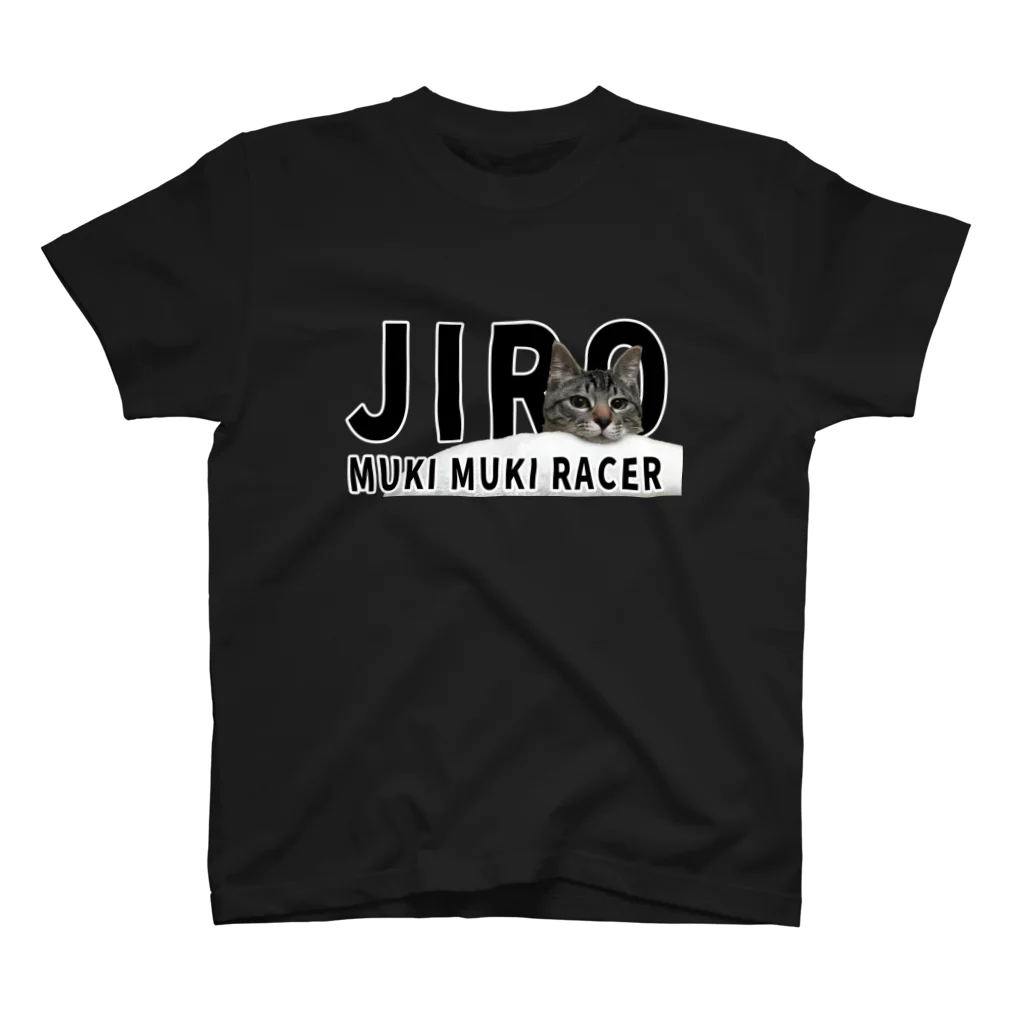 Moto@猫とバイクのVideologのムキムキレーサージロー スタンダードTシャツ