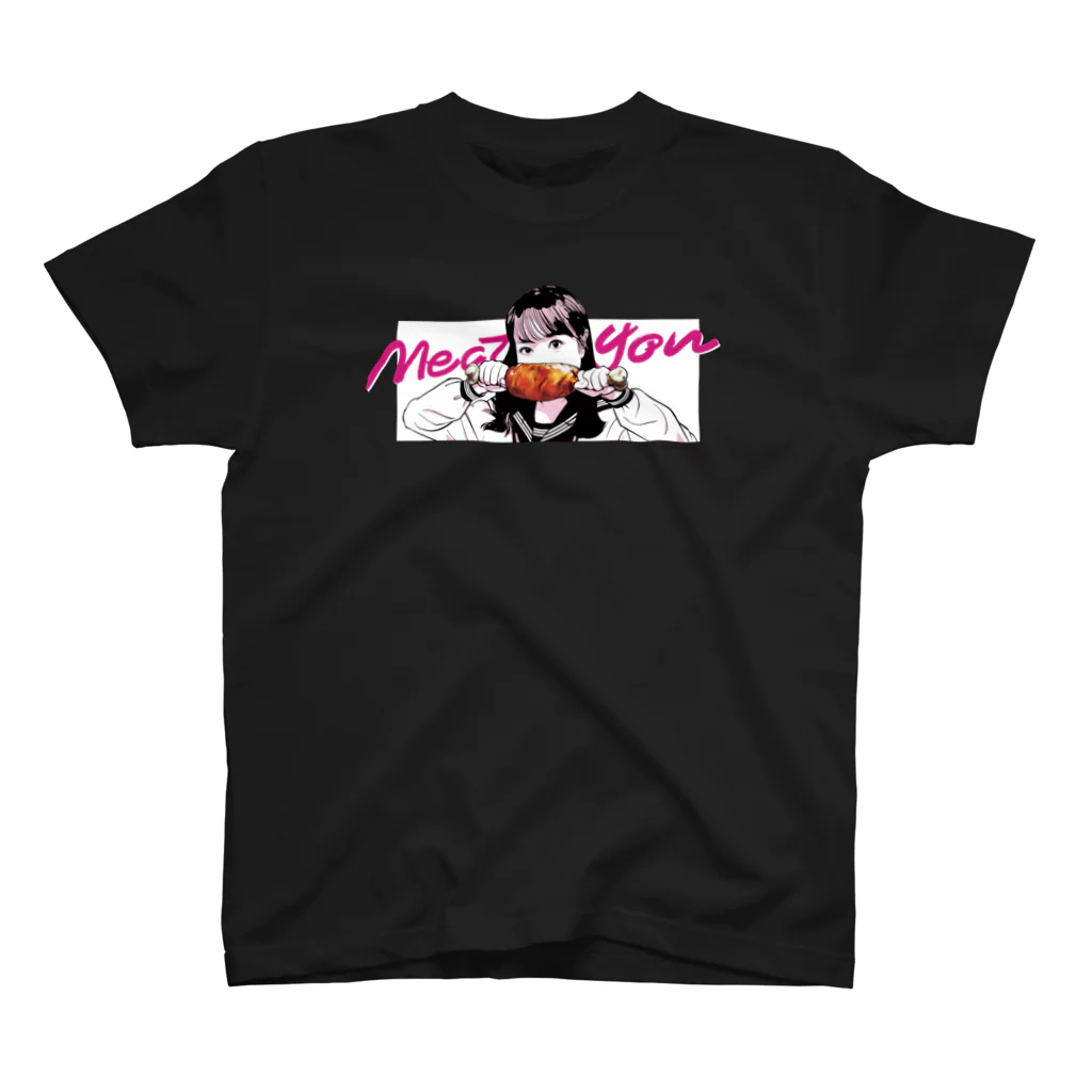 久保田未夢のNice to MEAT you & YOU & SHOPのみーとゆー新Tシャツ黒影 Regular Fit T-Shirt