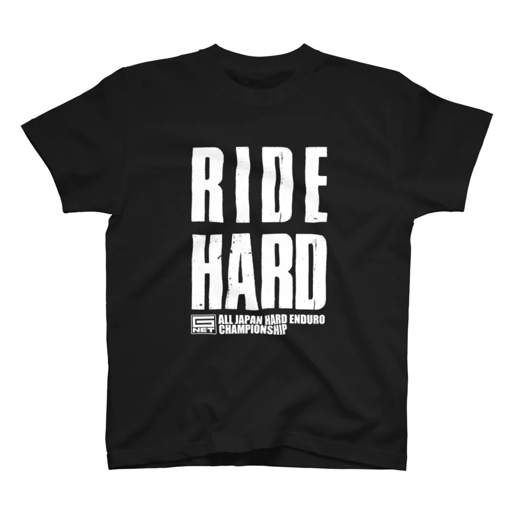 Bikeman_Enduro_ChannelのG-NET OFFICIAL GOODS RIDE HARD 白抜き スタンダードTシャツ