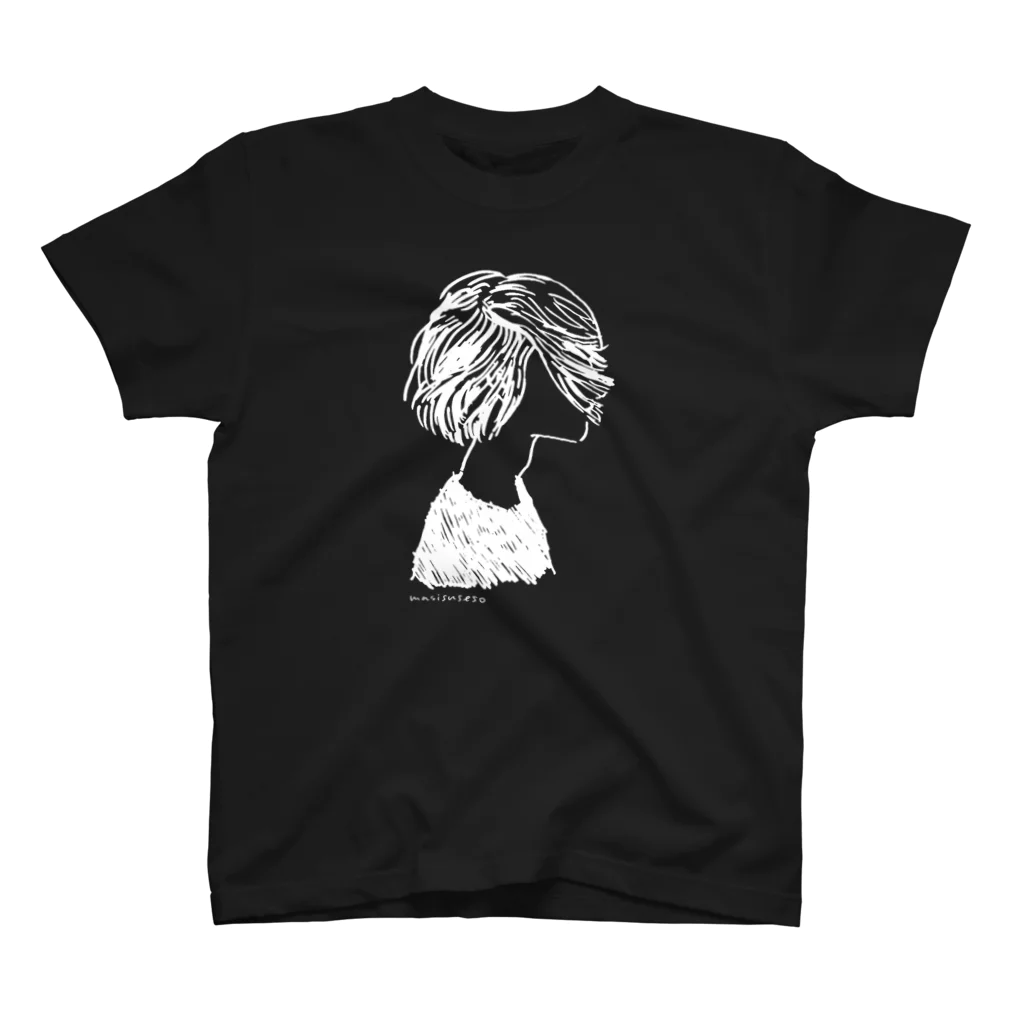 masisusesoのBlowing in the wind (Black) スタンダードTシャツ