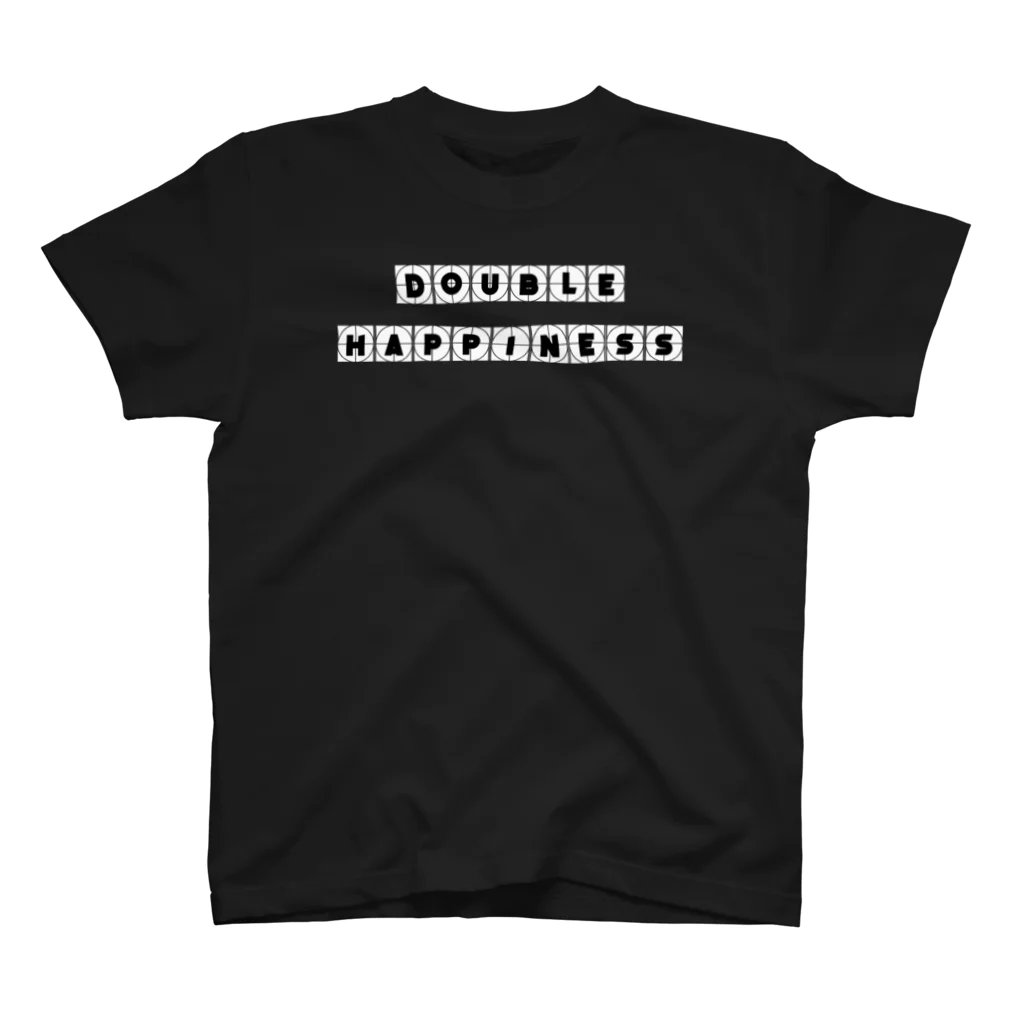 ダブルハピネスのブロックブラックハピネス Regular Fit T-Shirt