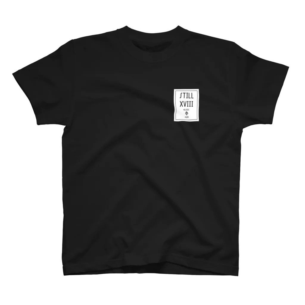 still18 STOREのボックスロゴ(白) Regular Fit T-Shirt