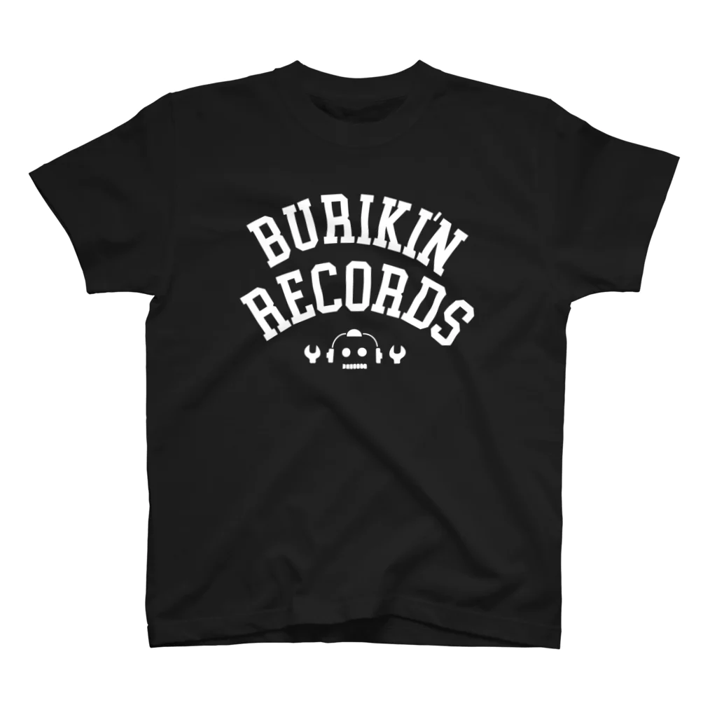 BURIKI'N RECORDSのブリキン定番ロゴ(ホワイトロゴ) スタンダードTシャツ