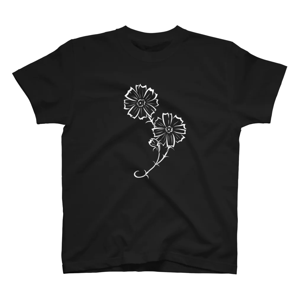 紫胡蝶の秋桜　 Wh Regular Fit T-Shirt