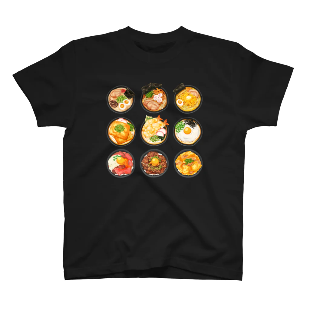 リズのラーメン+うどん+丼物 スタンダードTシャツ