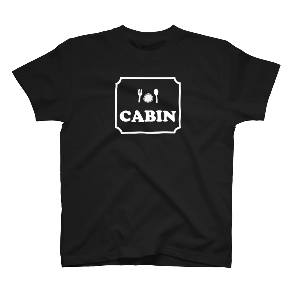 Cafe Cabin kanaeの黒地に白ロゴバージョン Regular Fit T-Shirt