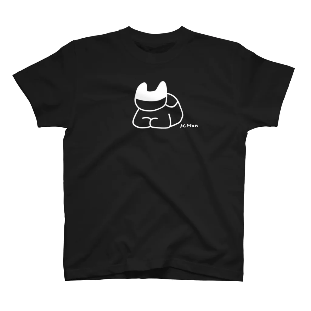 MONKUMIKOの座るこねこ（白） スタンダードTシャツ