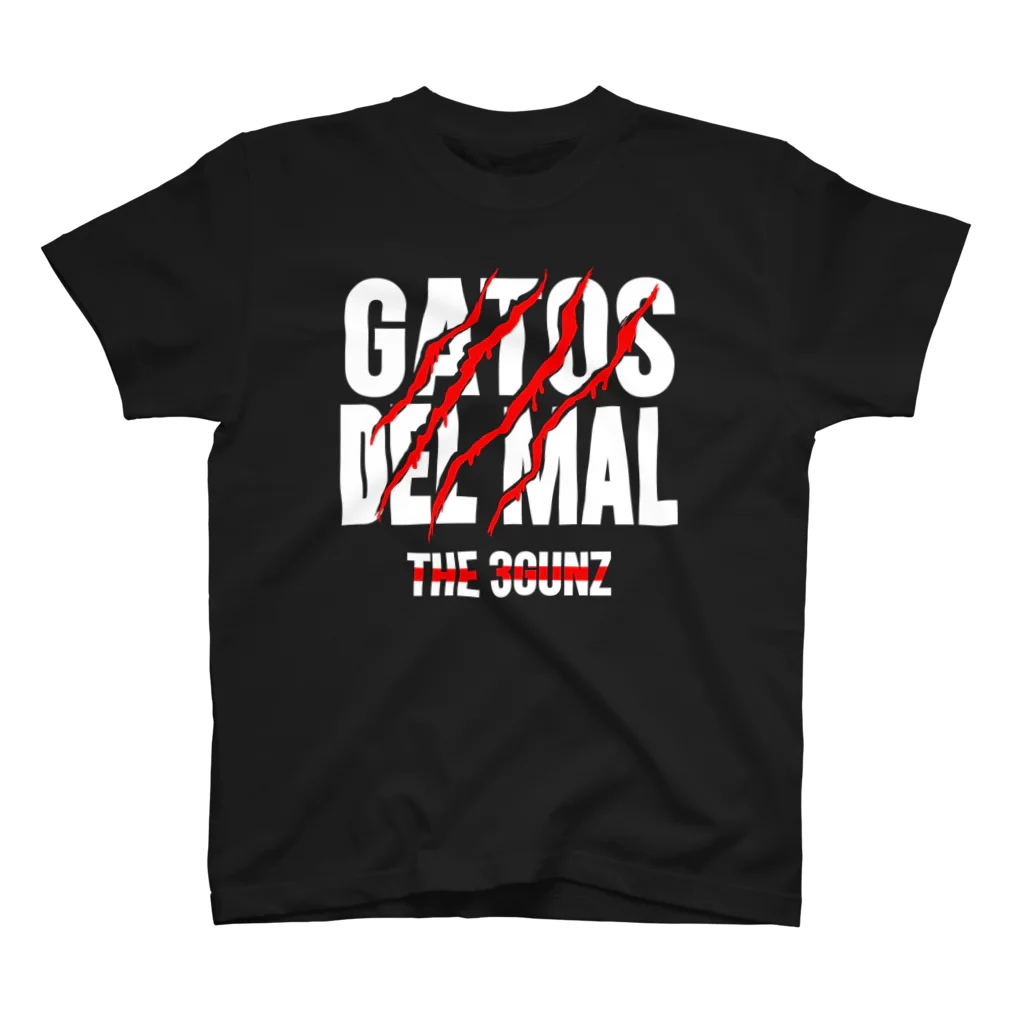 BlackRedCheeZのThe3Gunz／GATOS DEL MAL de JAPON スタンダードTシャツ