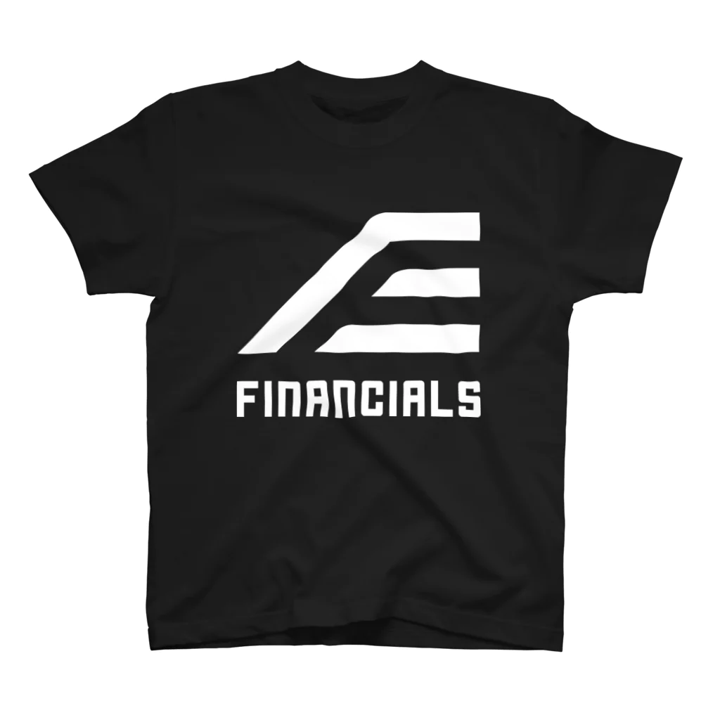 ファイナンシャルズのFINANCIALS白ロゴスクエア スタンダードTシャツ