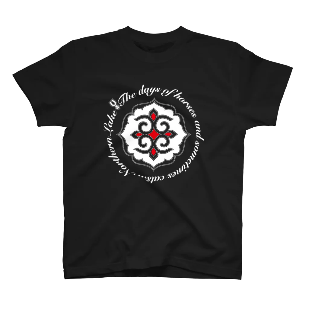 Loveuma. official shopのNorthern Lake's Ainu pattern（Symbol White） スタンダードTシャツ