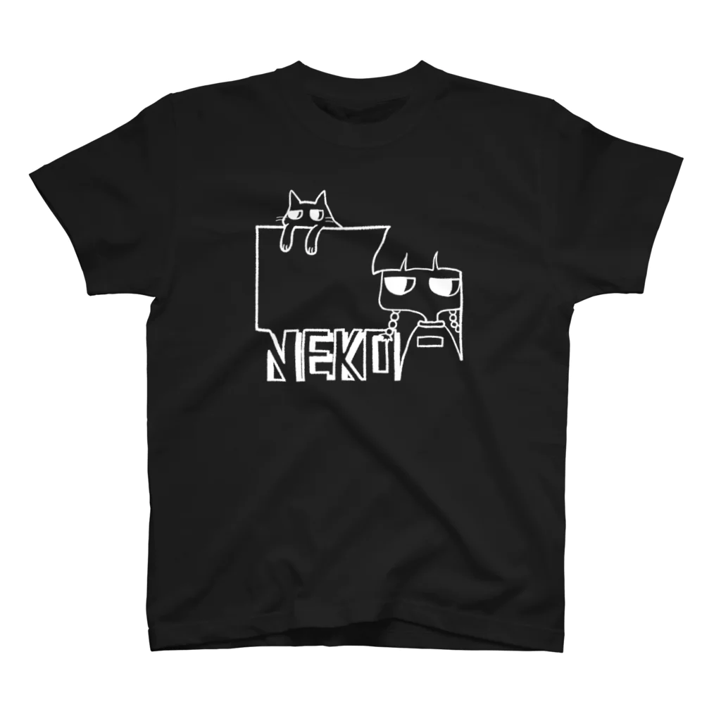 オカ氏のNEKO-Girl White Regular Fit T-Shirt