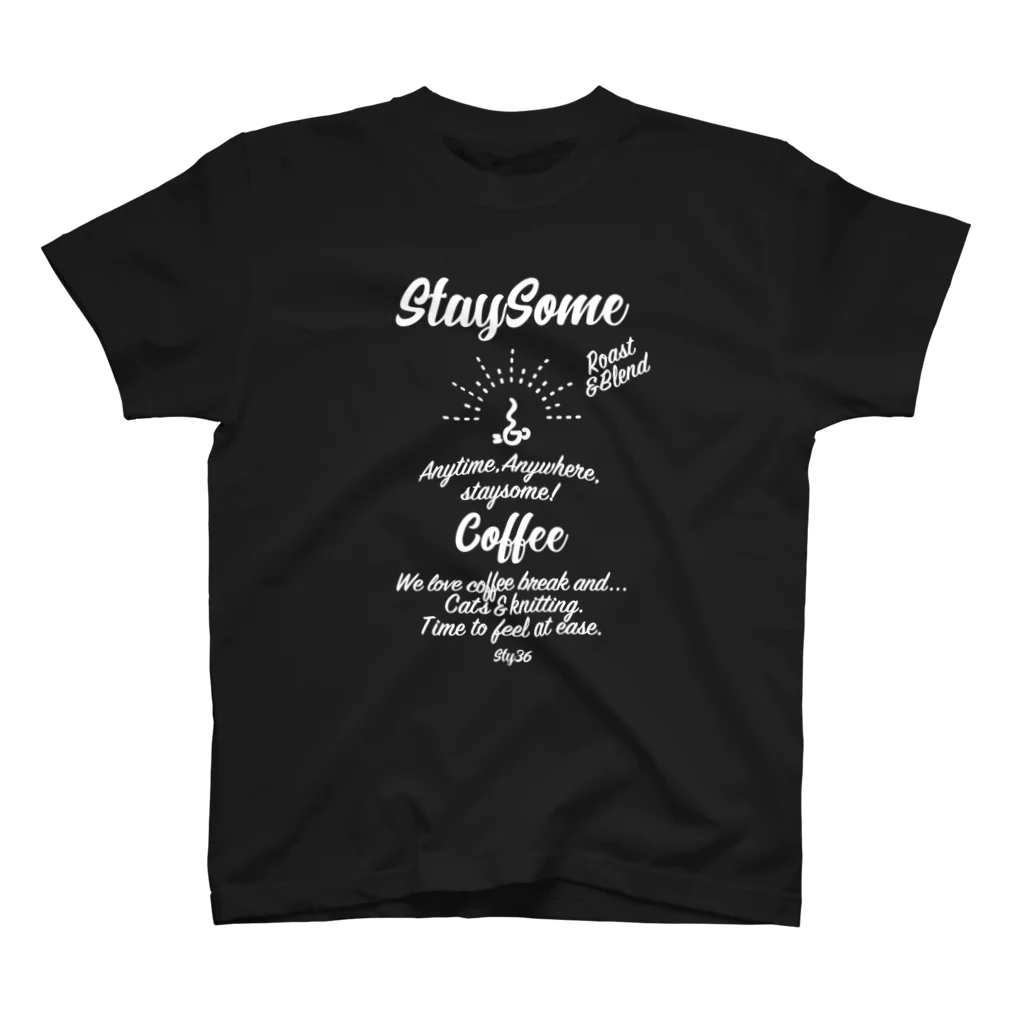 STAYSOME COFFEEのSTAYSOMECOFFEEロゴTシャツ(ホワイトプリント) スタンダードTシャツ