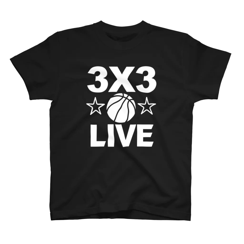 sports_tower スポーツタワーの3x3・白・スリーエックススリー・3人制バスケ・Tシャツ・アイテム・グッズ・ストリートバスケ・バスケットボール・スピーディーなバスケ・1試合10分間の21点ノックアウト・スポーツ・有望 スタンダードTシャツ