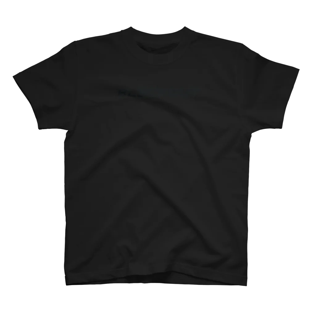 forREALのブラックアウト黒×黒字 Regular Fit T-Shirt