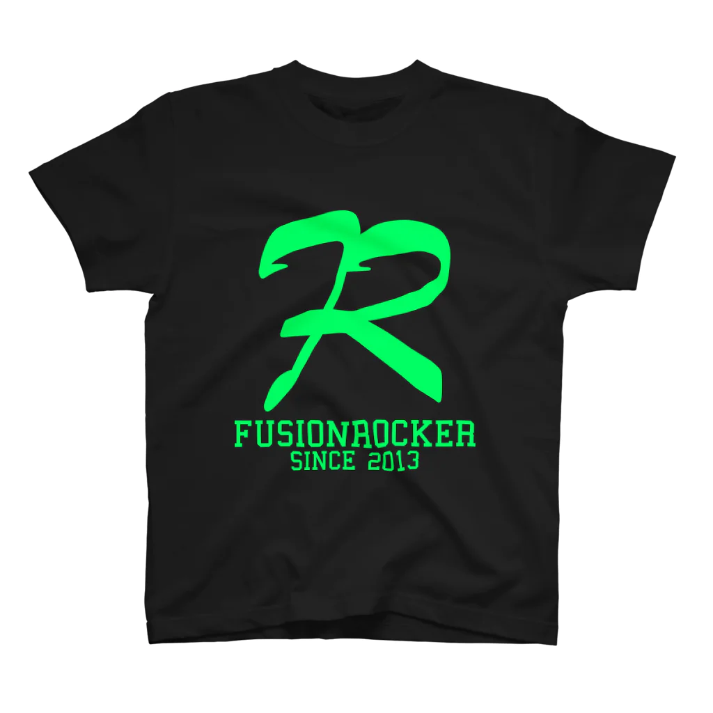 FUSIONROCKERのFUSIONROCKERロゴ　グリーン スタンダードTシャツ