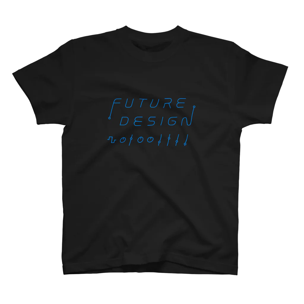 FUTURE VIBES DESIGNのFUTURE DESIGN（水色ライン） スタンダードTシャツ